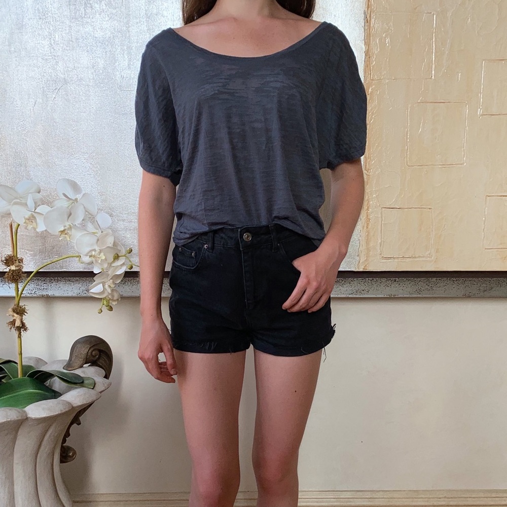 Gray Crew Neck Shirt w/ Studs by Cello Outfitters